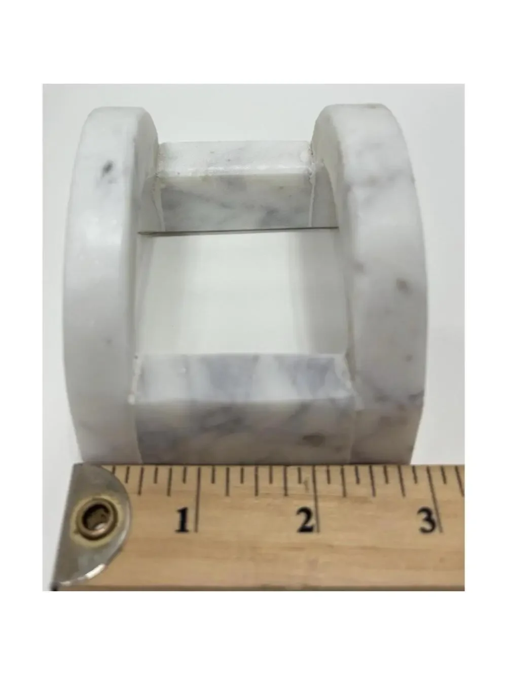 White Grey Marble Coaster Holder Modern Stone Look Home Decor Organizer Only